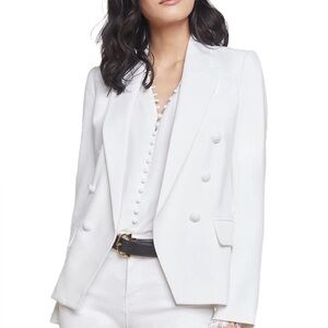 NWOT L’AGENCE Kenzie Double-Breasted Blazer, White, size 12 (large)